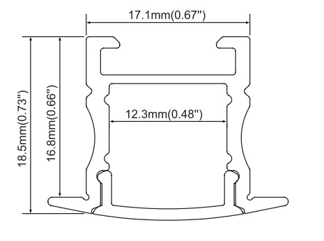 Aluminum Profile New for High-Strength and Lightweight Designs 17x18.5mm (0.67"x0.73")