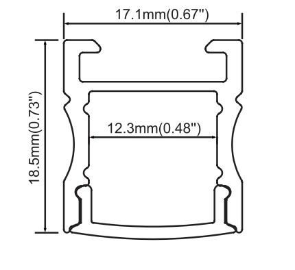 Aluminum Profile New for Strong and Lightweight Solutions 17x18.5mm (0.67"x0.73")