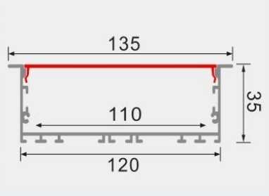 LEDCORP® Customized Aluminum Profile Recessed/Embedded/Reture Groove for Linear Light Assembly for office