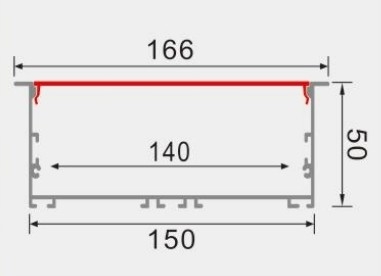 LEDCORP® Customized Aluminum Profile Recessed/Embedded/Reture Groove for Linear Light Assembly for office