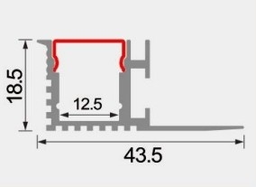 LEDCORP® Customized Aluminum Profile Recessed/Embedded/Reture Groove for Linear Light Assembly for Home Residence Office