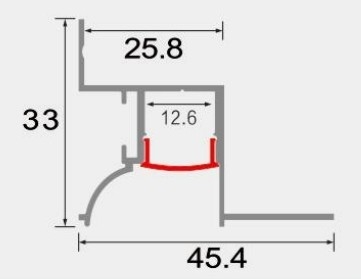 LEDCORP® Aluminum Profile Return Groove for Customized Linear Light Installations For Home or Residence