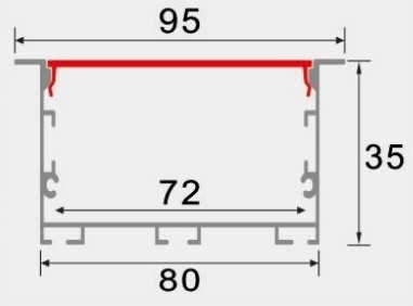 LEDCORP® Customized Aluminum Profile Recessed/Embedded/Reture Groove for Linear Light Assembly for office