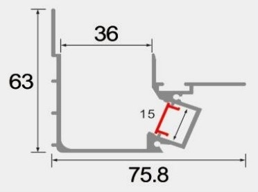 LEDCORP® Customized Aluminum Profile Return Groove for Linear Light System in Home House or Residence