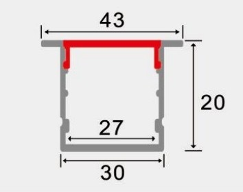 LEDCORP® Customized Aluminum Profile Recessed/Embedded Project Cases for Linear Light Assembly for Home Residence Office